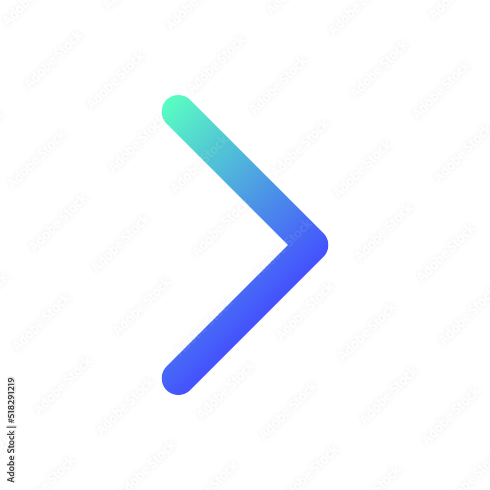Poster right arrow pixel perfect gradient linear ui icon. navigation direction. pointing sign. angle bracke