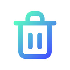 Trash can pixel perfect gradient linear ui icon. Delete button. Recycle bin. Waste container. Line color user interface symbol. Modern style pictogram. Vector isolated outline illustration
