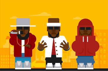 Colorful Rapper Flat Vector
