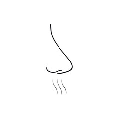Nose vector icon human. Breathing nose.