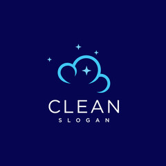 Clean logo with bubble design premium vector