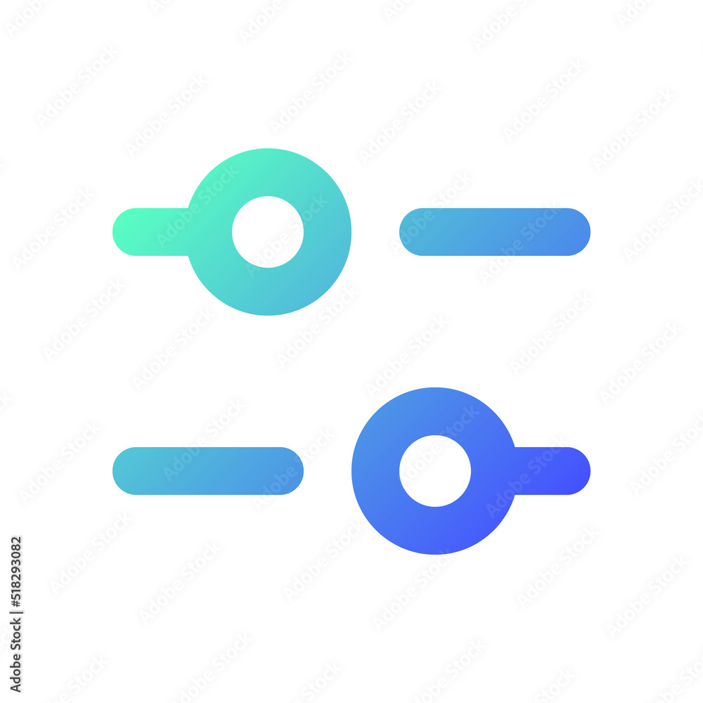 Poster horizontal adjust pixel perfect gradient linear ui icon. equalizer setting. sound option. volume con