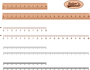 ruler vector, centimeter ruler, 10 cm and 20 cm wooden ruler, Centimeter measuring scale cm measurement indicator. Precise measurement centimeter icon tools of measure size indicator ruler to, archite