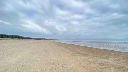 beach with stormy  sky