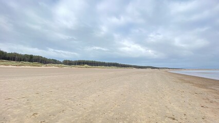 beach with stormy  sky