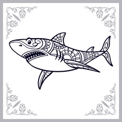 Beautiful Shark zentangle arts isolated on white background