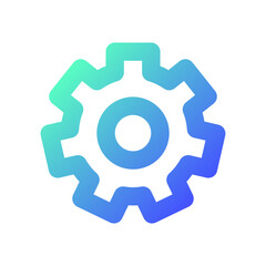 Settings gear pixel perfect gradient linear ui icon. Device configuration. Developer mode. Setup button. Line color user interface symbol. Modern style pictogram. Vector isolated outline illustration