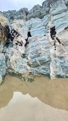 Rocks on the beach at low tide