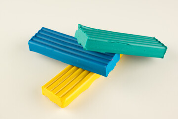 children color wax plasticine for creativity isolated