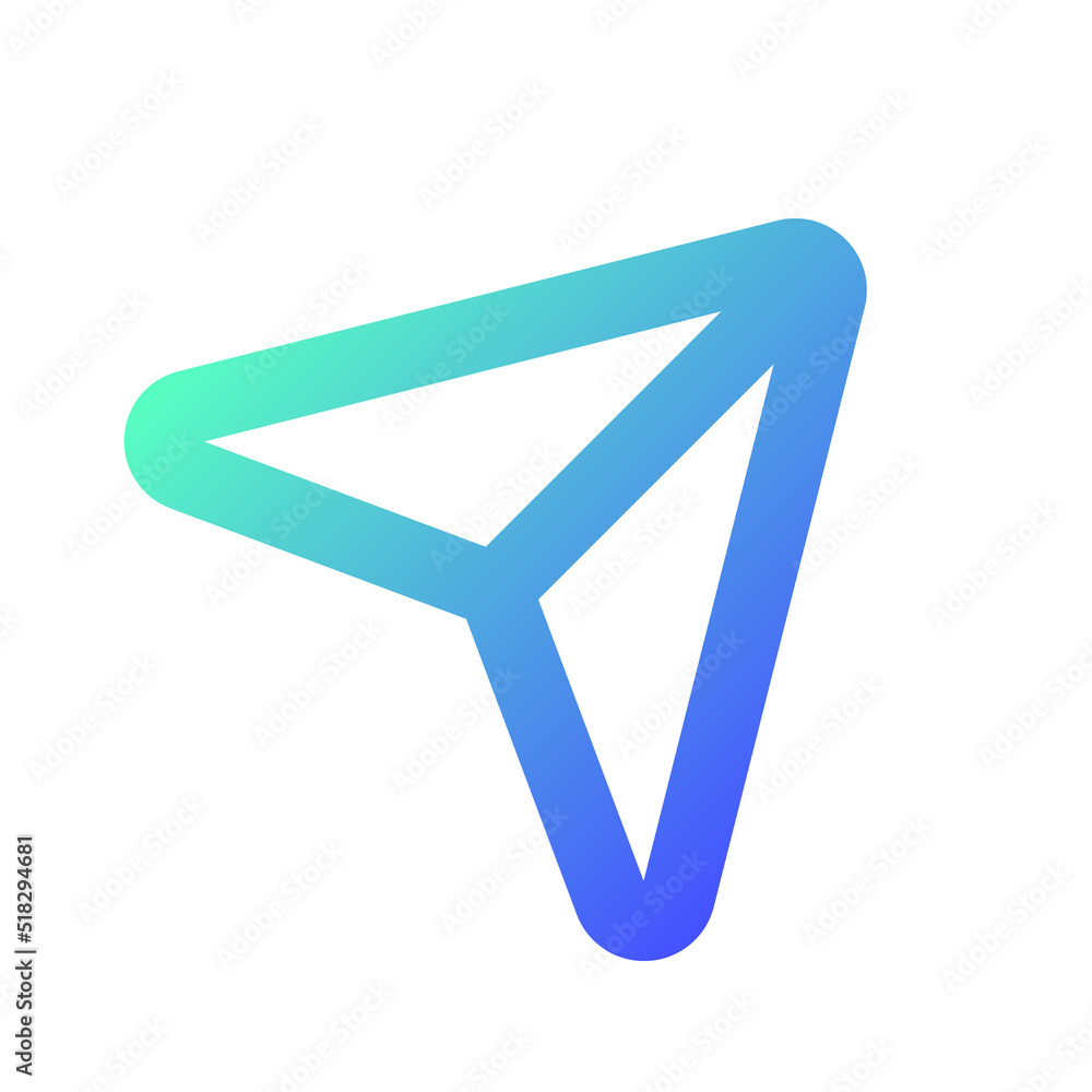 Poster sharing post pixel perfect gradient linear ui icon. paper plane. button for social media. send messa