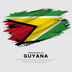 New design of Guyana independence day vector. Guyana flag with abstract brush vector