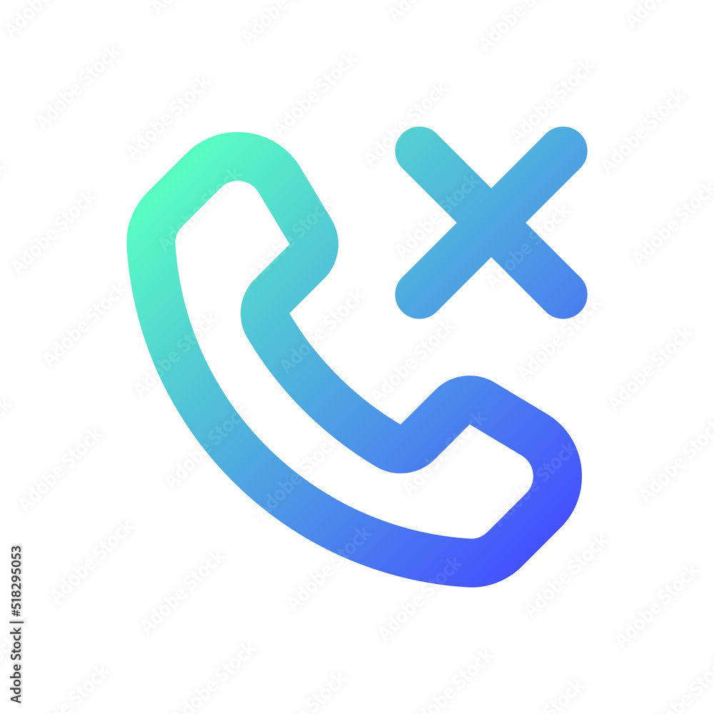 Poster decline phone call pixel perfect gradient linear ui icon. reject feature. ending conversation option