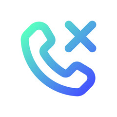 Decline phone call pixel perfect gradient linear ui icon. Reject feature. Ending conversation option. Line color user interface symbol. Modern style pictogram. Vector isolated outline illustration