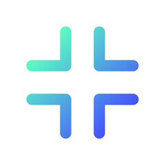 Exit full screen pixel perfect gradient linear ui icon. Video player bar. Get out fullscreen mode. Line color user interface symbol. Modern style pictogram. Vector isolated outline illustration