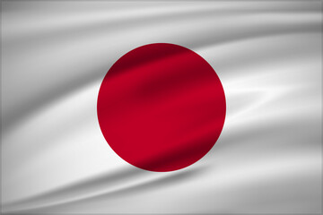 Naklejka premium Elegant realistic Japan flag background. Japan Independence Day design