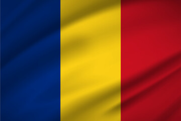 Elegant realistic Romania flag background. Romania Independence Day design