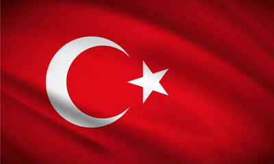 Elegant realistic Turkey flag background. Turkey Independence Day design
