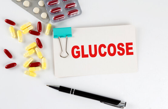 GLUCOSA word made on torn paper, medical concept background
