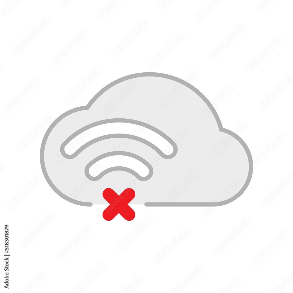 Poster no internet connection concept illustration flat design vector eps10. modern graphic element for lan