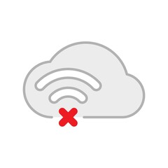 Fototapeta premium No internet connection concept illustration flat design vector eps10. modern graphic element for landing page, empty state ui, infographic, icon