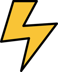 thunder color outline icon