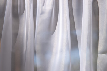 white transparent fabric as a background