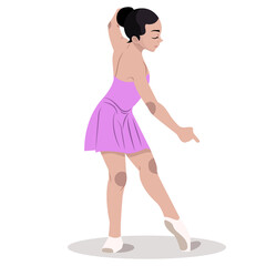 Ballet dancer icons dynamic sketch cartoon character sketch