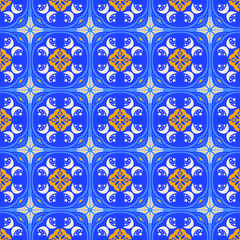 Nature Seamless Pattern Moon Floral Background Damask Art Traditional Ornament 