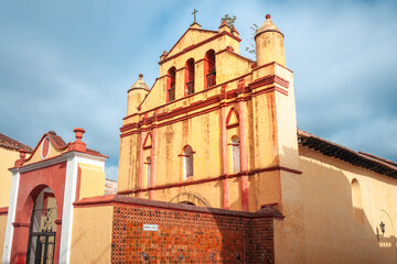 San Cristóbal Cathedral in Central Park, San Cristobal de las Casas, a highland town in Chiapas,  southern Mexico. The Cathedral is the best symbol of the City's well-preserved colonial architecture.