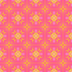 Nature Seamless Pattern Moon Floral Background Damask Art Traditional Ornament 