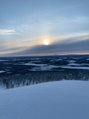 sunset in winter in finland