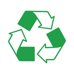 Garbage recycling vector green icon on white background