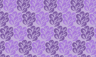 Pattern Doodle Purple Leaf Vector Wallpaper