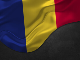 Romania Flag in Metal Style