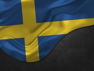 Sweden Flag in Metal Style