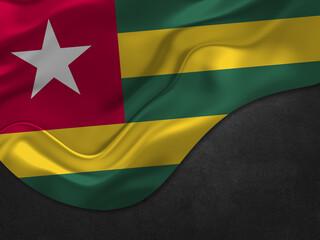 Togo Flag in Metal Style