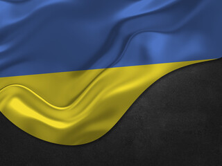 Ukraine Flag in Metal Style