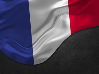 France Flag in Metal Style