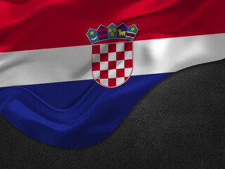 Croatia Flag in Metal Style