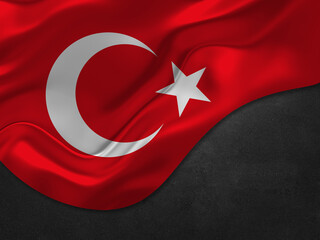 Turkey Flag in Metal Style