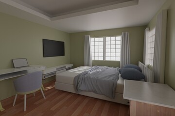 Naklejka na ściany i meble bedroom suites designs south africa 3d rendering