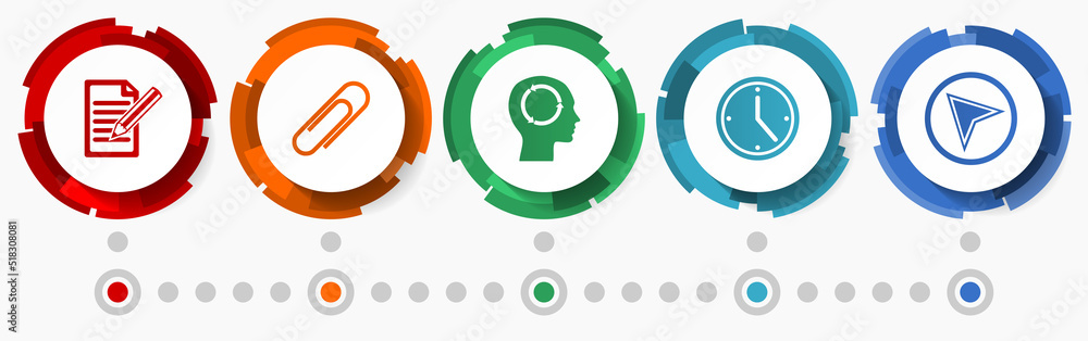 Poster technology and internet,concept vector icon set, flat design web buttons, business infographic templ