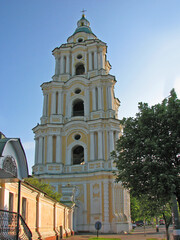 Fototapeta na wymiar Belfry of the Trinity-Ilyinsky Monastery in Chernigov, Ukraine 