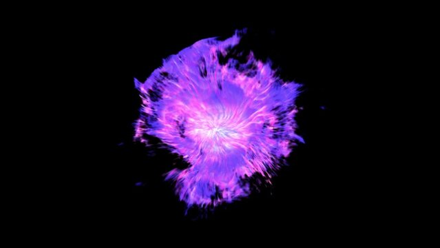 Animated Fireball For Energy Accumulation on a Black Background 