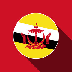 Obraz premium Country Brunei. Brunei flag. Vector illustration.