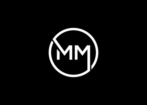 MM minimalist modern and monogram logo design