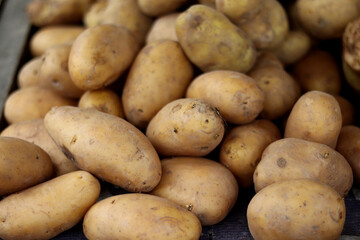 potatoes on a market 