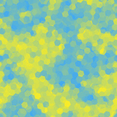 Fototapeta na wymiar Yellow and Blue Halftone Modern Design Backdrop. Bright Pixel Camouflage