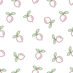 Beetroot vector icon seamless pattern.