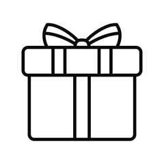 Present gift box icon. Vector isolated elements. Christmas gift icon illustration vector symbol. Surprise present linear design. Stock vector.